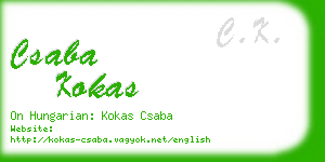 csaba kokas business card